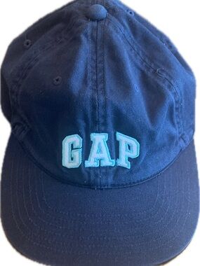 GAP Navy Baseball Cap – White Logo w/ Turquoise Trim | M/L | Adjustable